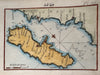 Corfu island Greece 1764 Roux engraved hand color coastal map