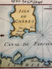 Istria Cherzo island Farisina canal 1764 Roux engraved hand color coastal map