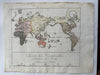 World Thematic ethnographic peoples of world c.1810-20’s rare hand color map