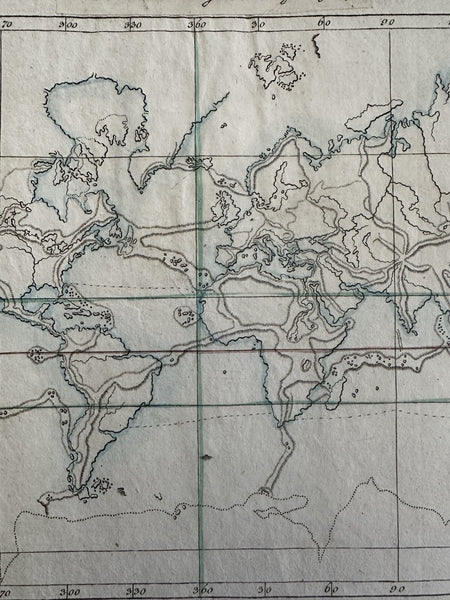 World map mathematical limitations c.1810-20’s rare hand color map