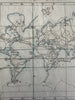 World map mathematical limitations c.1810-20’s rare hand color map