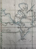 World map mathematical limitations c.1810-20’s rare hand color map