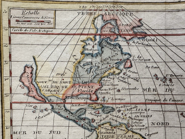 California as an island North America c1750 hand color map McLaughlin 70 variant