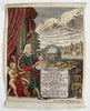 Geographer with cherubs & globe title page 1694 Bunonis scarce hand color print