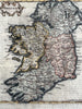 Ireland 1701 Moll charming hand colored engraved map scroll cartouche