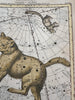 Celestial star constellations Ursa Major & minor 1808 hand color engraved print