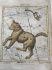 Celestial star constellations Ursa Major & minor 1808 hand color engraved print