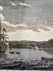 Quebec Canada Cape Rouge ship 1759 engraved hand colored prospect birds-eye view