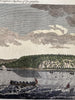 Quebec Canada Cape Rouge ship 1759 engraved hand colored prospect birds-eye view