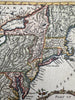 Colonial North America Atlantic seaboard c.1760 Vaugondy decorative engraved map