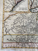 Colonial North America Atlantic seaboard c.1760 Vaugondy decorative engraved map
