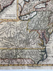 Colonial North America Atlantic seaboard c.1760 Vaugondy decorative engraved map