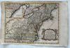 Colonial North America Atlantic seaboard c.1760 Vaugondy decorative engraved map