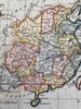 Empire Of China & Korea c.1760s Vaugondy engraved hand colored map