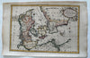 Denmark Jutland Zeeland Funen c.1760s Vaugondy cartouche engraved color map