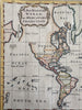 World map w/discoveries incomplete Australia & NZ c.1760s engraved hand colored