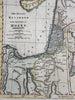 Canaan ancient Palestine Moses Israel 1815 American engraved hand colored map