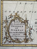 Sweden Norway Scandinavia Iceland Finland c.1760s Vaugondy engraved color map