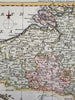 Netherlands Belgium Brabant Flanders 1760 Vaugondy decorative engraved color map