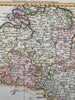 Netherlands Belgium Brabant Flanders 1760 Vaugondy decorative engraved color map