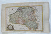 Netherlands Belgium Brabant Flanders 1760 Vaugondy decorative engraved color map