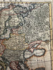 Europe continent 1695 Moll charming miniature hand colored map