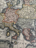 Europe continent 1695 Moll charming miniature hand colored map