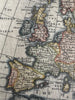 Europe continent 1695 Moll charming miniature hand colored map
