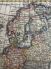 Europe continent 1695 Moll charming miniature hand colored map