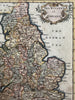 Kingdom of England U.K Great Britain 1695 Moll charming miniature hand color map
