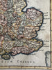 Kingdom of England U.K Great Britain 1695 Moll charming miniature hand color map