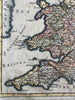 Kingdom of England U.K Great Britain 1695 Moll charming miniature hand color map