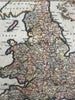 Kingdom of England U.K Great Britain 1695 Moll charming miniature hand color map