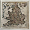 Kingdom of England U.K Great Britain 1695 Moll charming miniature hand color map