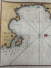 Tunisia Sfax Barbary coast North Africa 1764 Roux engraved colored coastal map