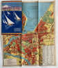 Geneva Switzerland c.1920’s colorful city plan map promo guide book w/photos