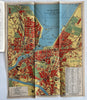 Geneva Switzerland c.1920’s colorful city plan map promo guide book w/photos