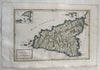 Sicilia Sicily island by itself Italy Italia 1747 Cellarius hand colored map
