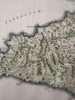 Sicilia Sicily island by itself Italy Italia 1747 Cellarius hand colored map