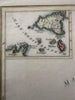 Sicilia Sicily island by itself Italy Italia 1747 Cellarius hand colored map