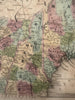 Maine NH VT New England 1843 antique hand colored map