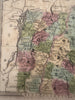 Maine NH VT New England 1843 antique hand colored map
