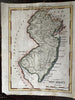 New Jersey early state map 1796 Morse & Hill engraved rare hand colored map