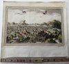 Mexico City 1754 early birds-eye view engraved with lovely hand color rare print