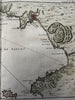 Southern Italy Naples Bay Vesuvius c.1760 fine Bellin antique hc nautical map