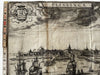 Vlissingen Flissinga Netherlands birds-eye view c. 1640 Guicciardini 2 city maps