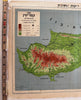 Cyprus Mediterranean island by Luria c.1955 Hebrew map color litho Jerusalem