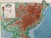 Korean peninsula North & South divided showing oil fields c.1955 Hebrew rare map