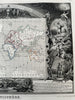 World Planisphere  Celestial scenery 1845 lovely large decorative pictorial map