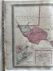 Texas state by itself 1870 uncommon variant Johnson large folio hand colored map